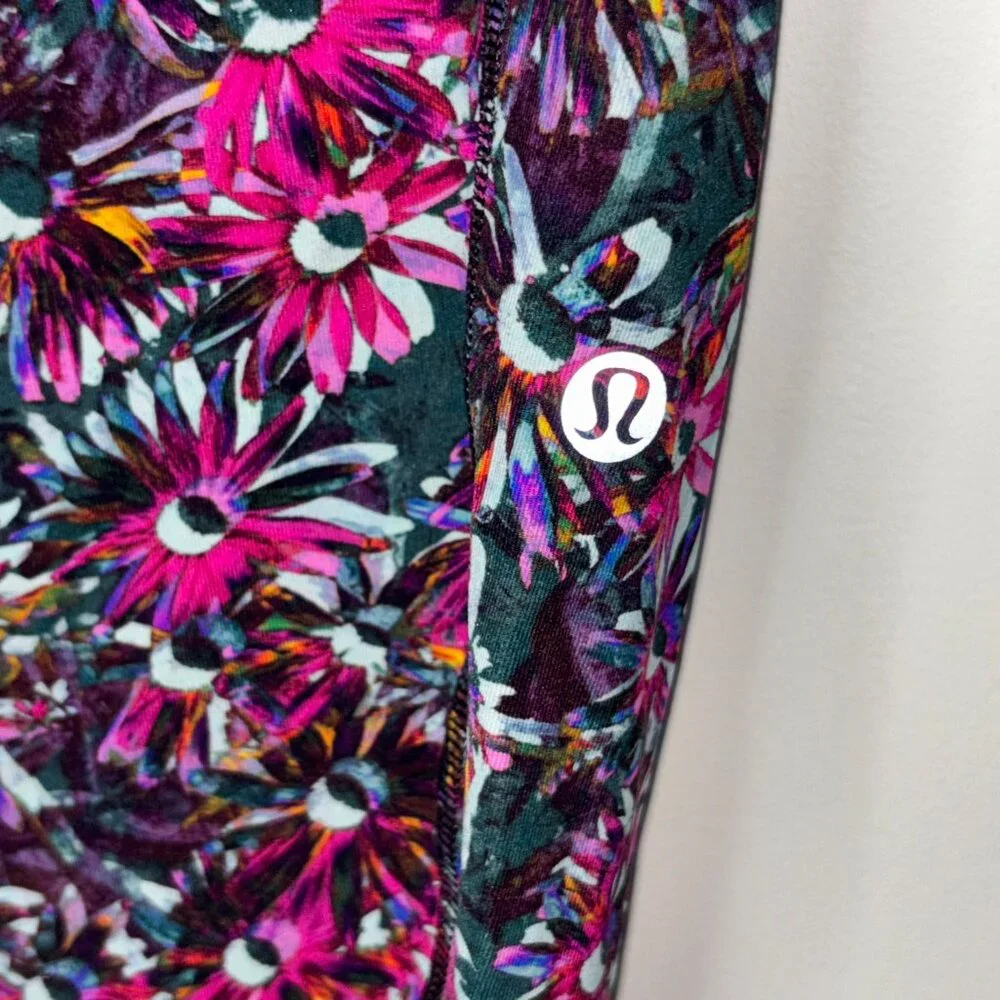 Lululemon High Rise Base Pace Tight Brushed Leggings in Floral Electric Size 8